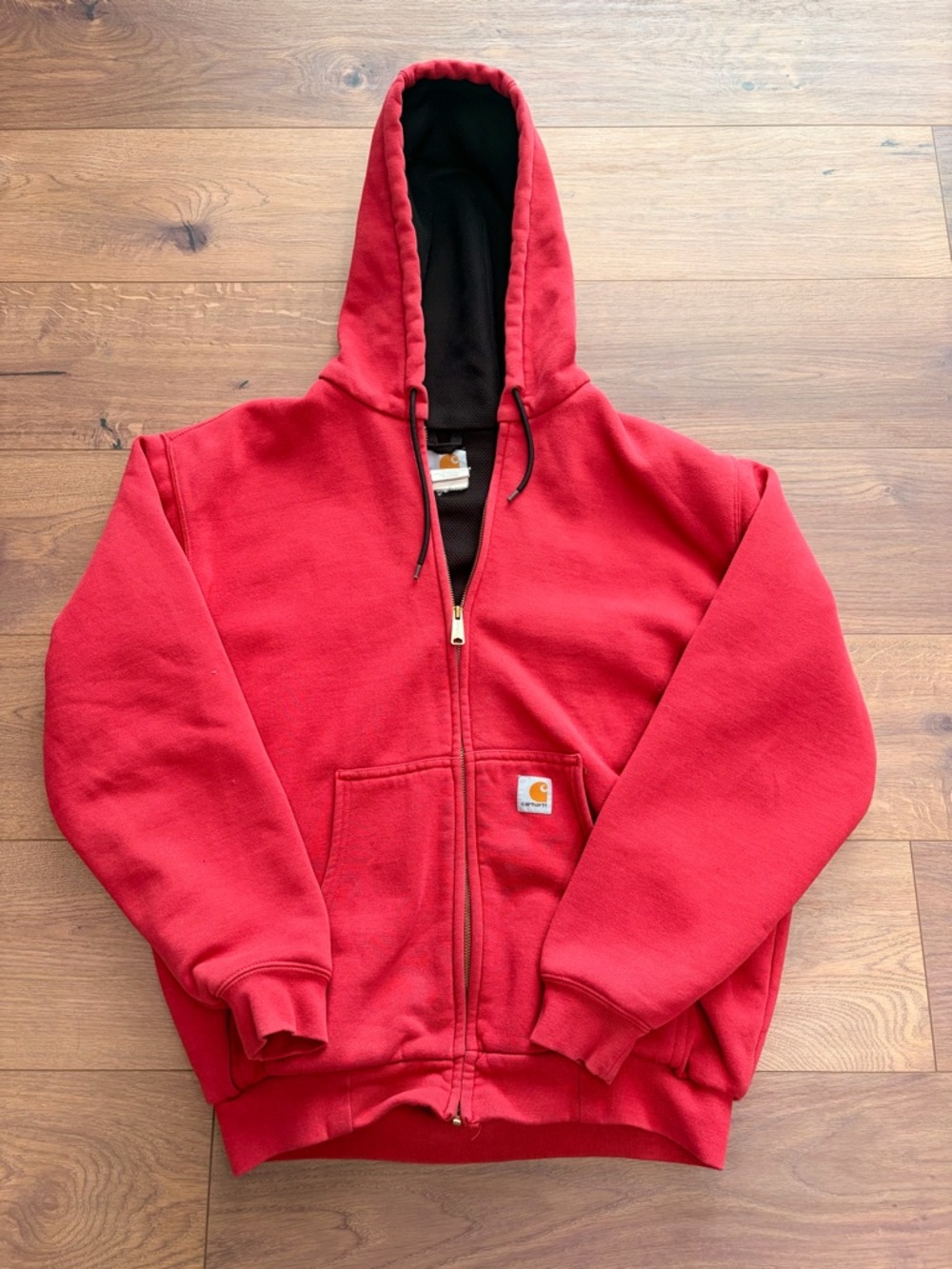 Carhartt Red Hooded Zip Front Jacket